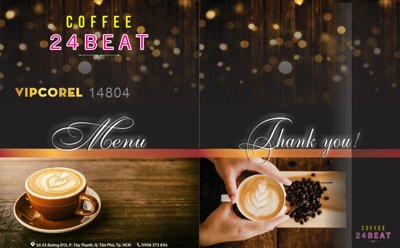 Tải file gốc Mẫu menu Coffee 24 Beat file corel (bản PSD) gốc