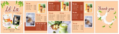Chi tiết file gốc Mẫu menu Trà Sữa đặc biệt Lê La file CDR (cho in tráng gương)