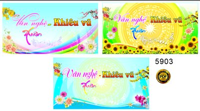 File gốc Mẫu phông văn nghệ - khiêu vũ đón xuân 2023 (phong cách) cổ điển