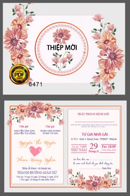 File in ấn cao cấp Mẫu thiết kế thiệp mời wedding hiện đại 2023 #2 (file gốc)