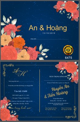 File gốc Mẫu thiết kế thiệp mời wedding hiện đại 2023 #6 (ảnh chi tiết) để in lụa