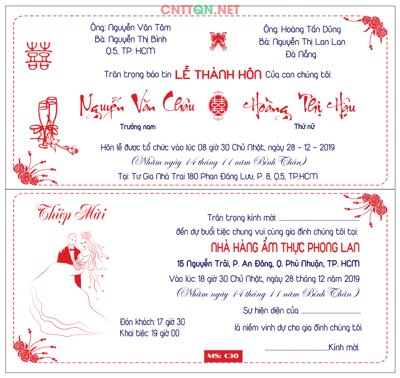 Mua file gốc Mẫu thiệp cưới đẹp #17 - Wedding Invitation file CDR (chất lượng) tại Filetranh.com