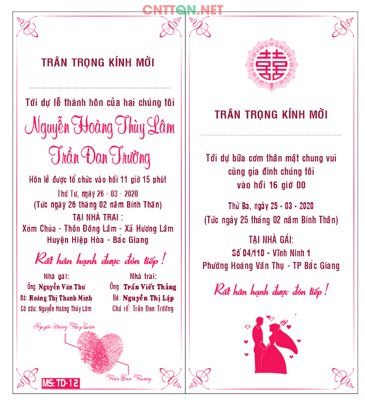 File ảnh Mẫu thiệp cưới đẹp #21 - Wedding Invitation file CDR (gốc) in Hiflex