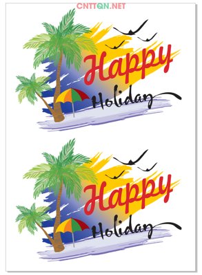 File gốc in ấn Market Áo nhóm lớp Happy Holiday file CDR (sẵn sàng tải về)