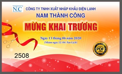 File gốc Market Điện lạnh Nam Thành Công mừng khai trương file CDR (in tráng gương) ốp tường