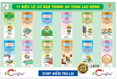 Download file gốc Market 11 điều lệ cơ bản trong an toàn lao động (in lụa) cao cấp