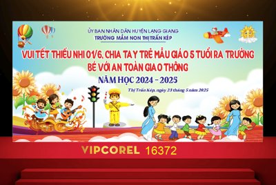 Tải file Market Bé với an toàn giao thông 2025 file corel (gốc) làm tranh treo tường
