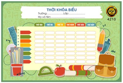 File tranh Market Bảng thời khóa biểu đẹp trường học #2 file corel (ảnh gốc) in trần 3D