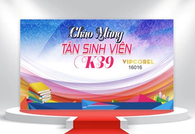 File gốc Market Chào mừng tân sinh viên K39 file corel (in mica) cắt laser