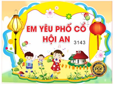 File tranh Market Em yêu phố cổ Hội An trường mầm non file Corel (ảnh gốc) sắc nét hoàn hảo