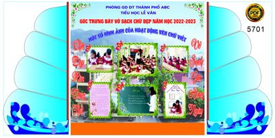 File gốc Market Góc trưng bày vở sạch chữ đẹp file corel (chuẩn CMYK) cho nhà in