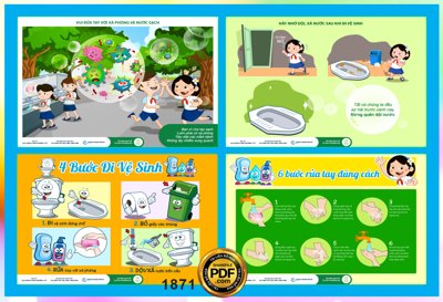 File ảnh Market Hướng dẫn vệ sinh tay trường tiểu học vector file CDR x7 (gốc) dùng in Pano