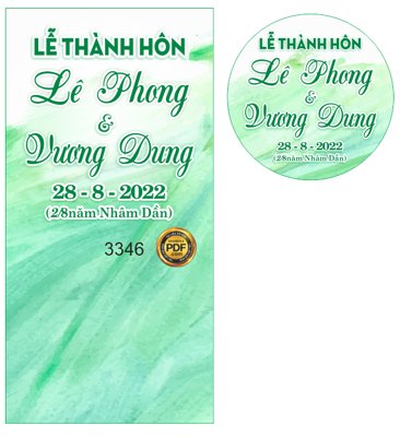 File gốc in mica Market Lễ thành hôn tone màu xanh hình tròn chất lượng