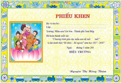 Tải file gốc Market Mẫu giấy khen trường mầm non file CDR (in bạt) quảng cáo