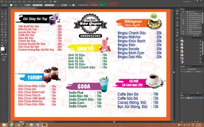 Tải file gốc Market Menu Trà Sữa Bảo Quyên file Illustrator (in bạt) quảng cáo