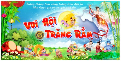 File tranh Market Vui hội trăng rằm 2022 file Corel (ảnh gốc) cho in ấn kỹ thuật số