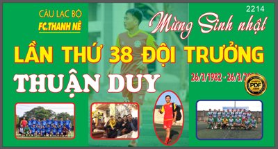 Tải về file tranh gốc Market bóng đá mừng sinh nhật lần thứ 38 CLB FC. Thanh Nê (để in quảng cáo)