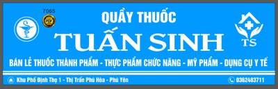 File tranh Market biển Quầy thuốc Tuấn Sinh file corel (bản gốc) in lụa dán tường