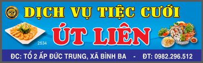 File ảnh Market biển quảng cáo dịch vụ tiệc cưới Út Liên file CDR (gốc) cho trang trí nội thất