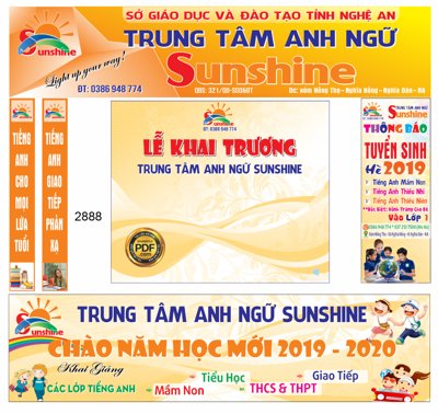 Download file tranh Market biển trung tâm anh ngữ sunshine file corel (file gốc PSD)