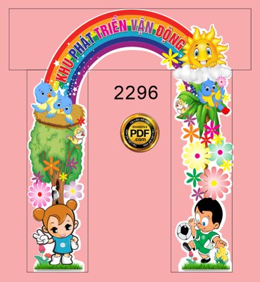 Ảnh gốc Market cổng khu phát triển vận động của bé file CDR (độ nét cao) in mica