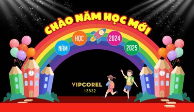 File tranh Market chào năm học mới 2024-2025 #21 file corel (bản gốc) in canvas