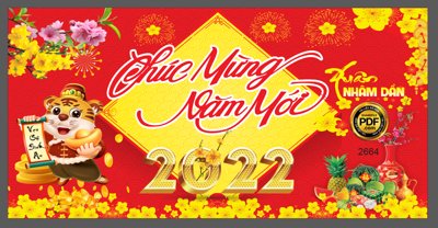 File tranh in tráng gương Market chúc mừng năm mới 2022 - vạn sự bình an file CDR (siêu nét)