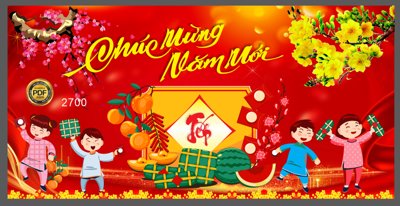 File in trần Market chúc mừng năm mới 2022 bánh trưng báy tày file CDR (bản gốc) bầu trời