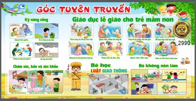 File tranh Market góc tuyên truyền kỹ năng sống file corel (bản gốc) in lụa dán tường