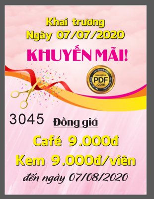 Ảnh gốc file in lụa Market khai trương khuyễn mãi đồ uống café và kem file Corel chi tiết