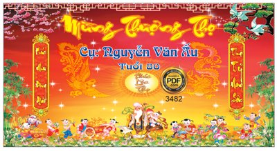 File tranh Market mừng thượng thọ cụ Nguyễn Văn Ấu file Corel (ảnh gốc) in trần nhà