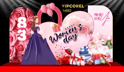 File ảnh Market ngày quốc tế phụ nữ 8/3 2025 file corel #7 (gốc) dùng in Pano