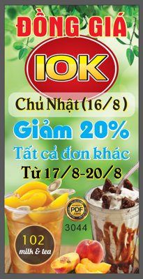 File tranh gốc PSD Market standee đồ uống milk & tea đồng giá file Corel còn nguyên layer