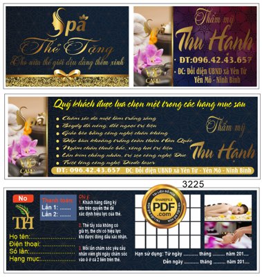 Tải file gốc Market thẩm mỹ Thu Hạnh Spa - thẻ liệu trình file Corel (bản PSD) gốc
