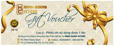 File ảnh Market thẻ Gift voucher Minh Giang Istore apple file Corel (gốc) cho trang trí nhà hàng