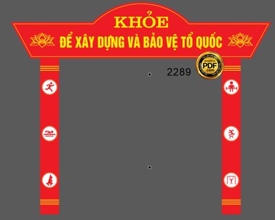 File in trần Market trang trí cổng khỏe để xây dựng và bảo vệ tổ quốc (file gốc) chủ đề vũ trụ