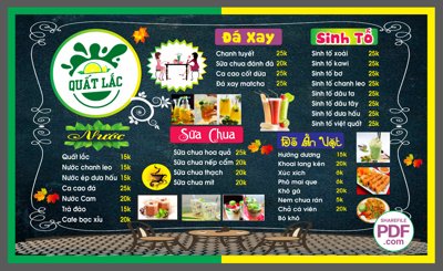 File tranh ảnh gốc Menu Quất Lắc file vector PDF & CDR dùng cho in khổ lớn