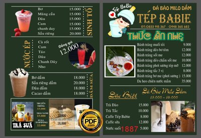 File in lụa Menu Tép Babile - thức ăn nhẹ - đá bào milo dầm file CDR (phong cảnh) Menu Tép Babile - thức ăn nhẹ - đá bào milo dầm file CDR