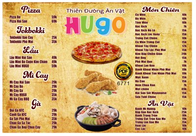 Tải file Menu thiên đường ăn vặt Hugo file corel (gốc) chủ đề tôn giáo