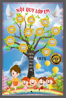 File gốc NỘI QUY LỚP EM TRƯỜNG MẦM NON #13 file CDR x7 (in tráng gương) hiện đại