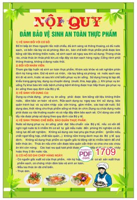 Download file gốc Nội quy đảm bảo vệ sinh an toàn thực phẩm file PDF & CDR (in lụa) hoa lá