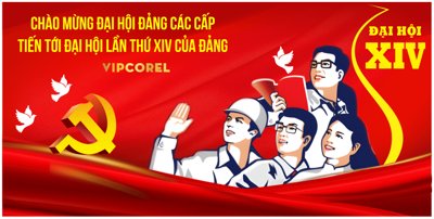 File in trần Pano đại hội Đảng bộ các cấp 2025 file corel (bản gốc) mây trời