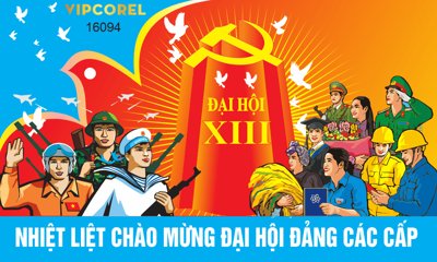 File gốc Pano đại hội XIII - đại hội Đảng các cấp 2025 (in mica) cắt laser