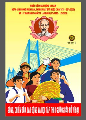 Ảnh gốc Pano cổ động tuyên truyền ngày Quốc tế Lao Động 1/5 (nét căng) in mica