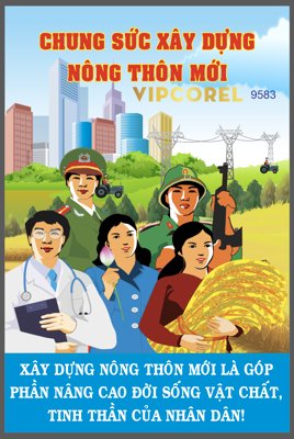 Tải file Pano cổ động xây dựng nông thôn mới 9583 (ảnh gốc) in tranh kính