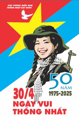 File gốc Pano cột đèn chào mừng 50 năm 30/4 2025 #5 (in tráng gương) hiện đại