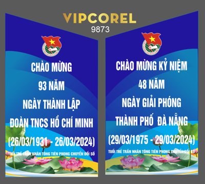 Ảnh gốc Pano chào mừng 93 năm ngày thành lập Đoàn (siêu chi tiết) để in ấn
