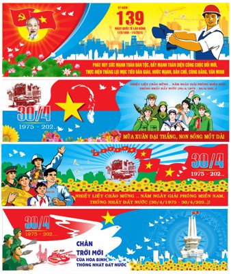 Download file Pano ngang chào mừng 50 năm 30/4 2025 vector (chất lượng in ấn)