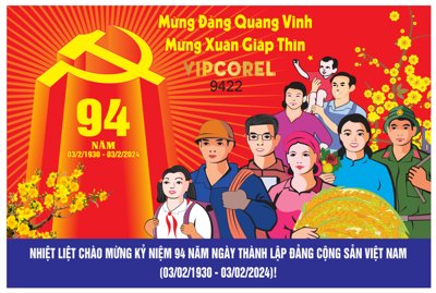 File tranh in mica Pano tấm lớn MỪNG ĐẢNG MỪNG XUÂN vector (độ phân giải cao)