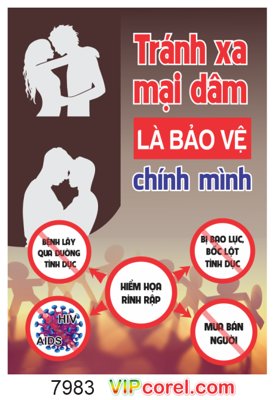 File tranh Pano tránh xa mại dâm là bảo vệ chính mình (bản gốc) treo tường